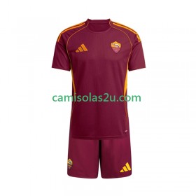 Camisolas de futebol AS Roma Criança Equipamento Principal 2025/26 Manga Curta